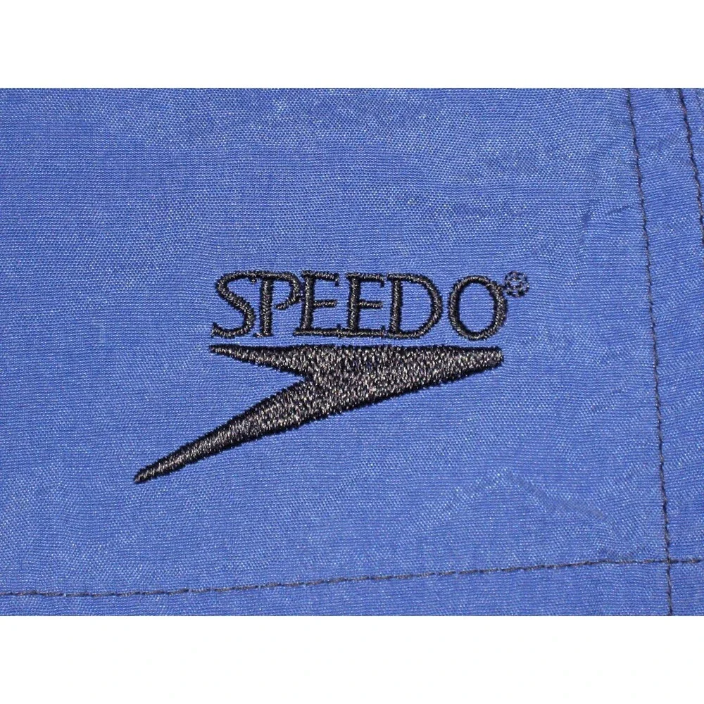 Mens Speedo Black/Blue Paneled Nylon Swim Board Shorts sz Lx8